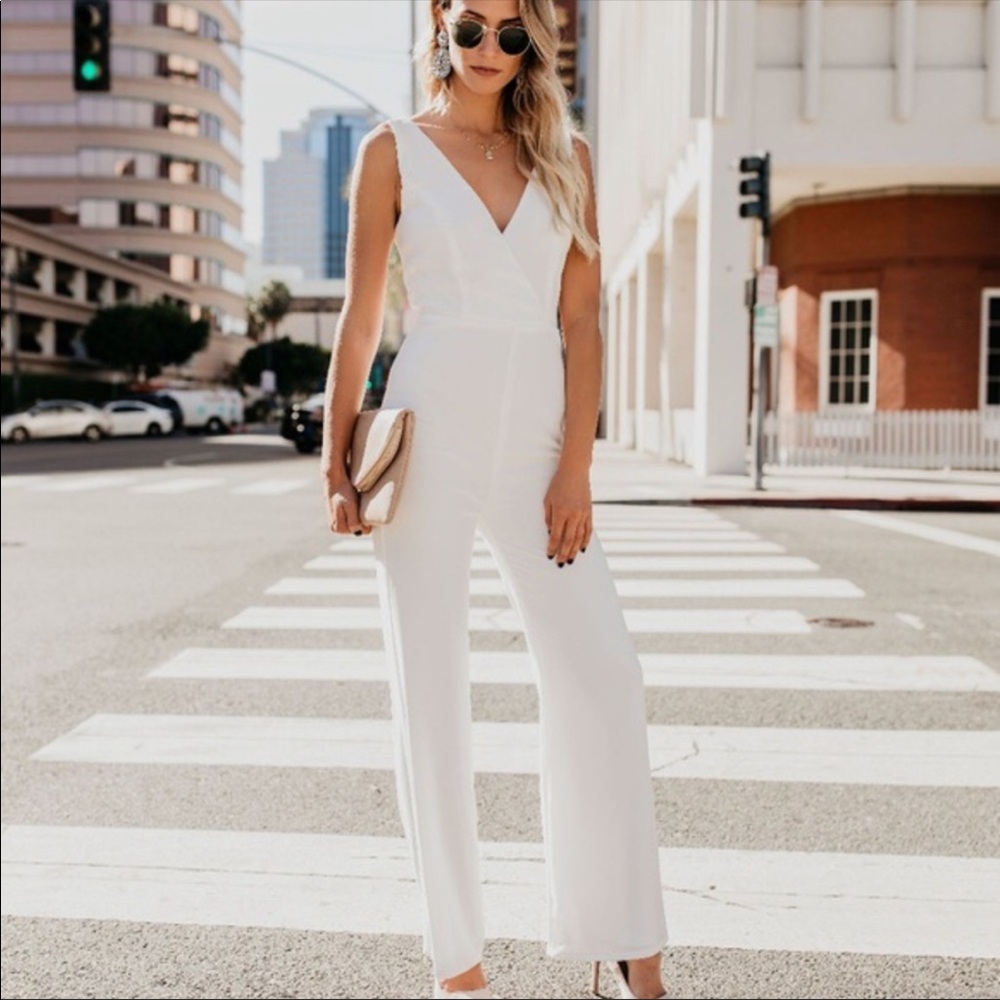 NWT Vici White Jumpsuit size small